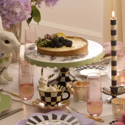 MacKenzie-Childs Butterfly Toile Large Pedestal Platter| Serveware