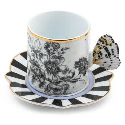 MacKenzie-Childs Butterfly Toile Mug Saucer Set| Spring|The Coffee Shop