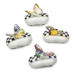 MacKenzie-Childs Butterfly Toile Napkin Rings, Set of 4| Spring|Table Accessories