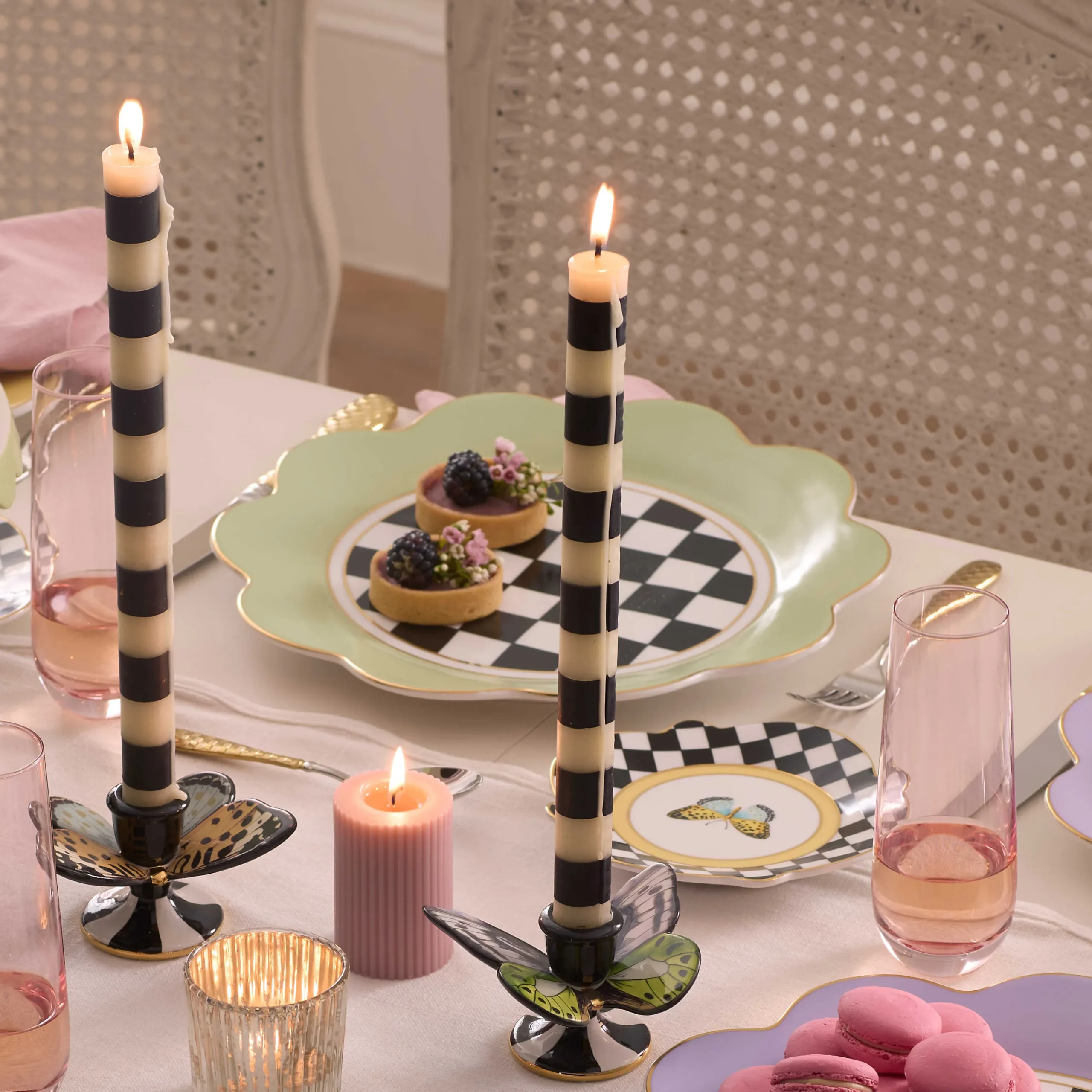 MacKenzie-Childs Butterfly Toile Pistachio Dinner Plate| Spring|Dinnerware & Flatware