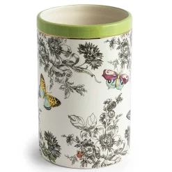 MacKenzie-Childs Butterfly Toile Short Vase| Spring|Room Accents