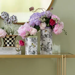 MacKenzie-Childs Butterfly Toile Tall Vase| Spring|Room Accents