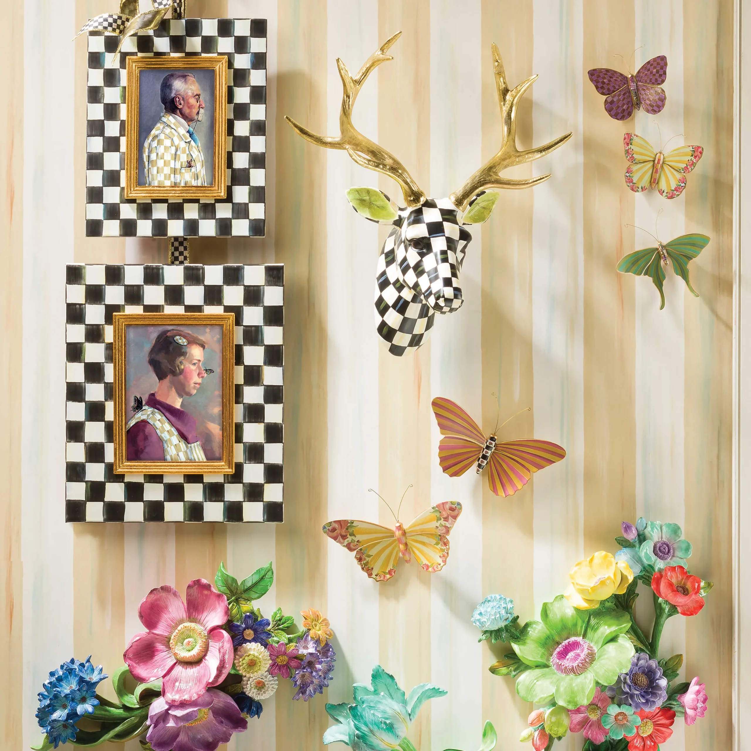MacKenzie-Childs Butterfly Trio Wall Decor - Field| Room Accents