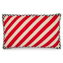 MacKenzie-Childs Candy Stripe  Checks Lumbar Pillow| Pillows, Throws, & Cushions