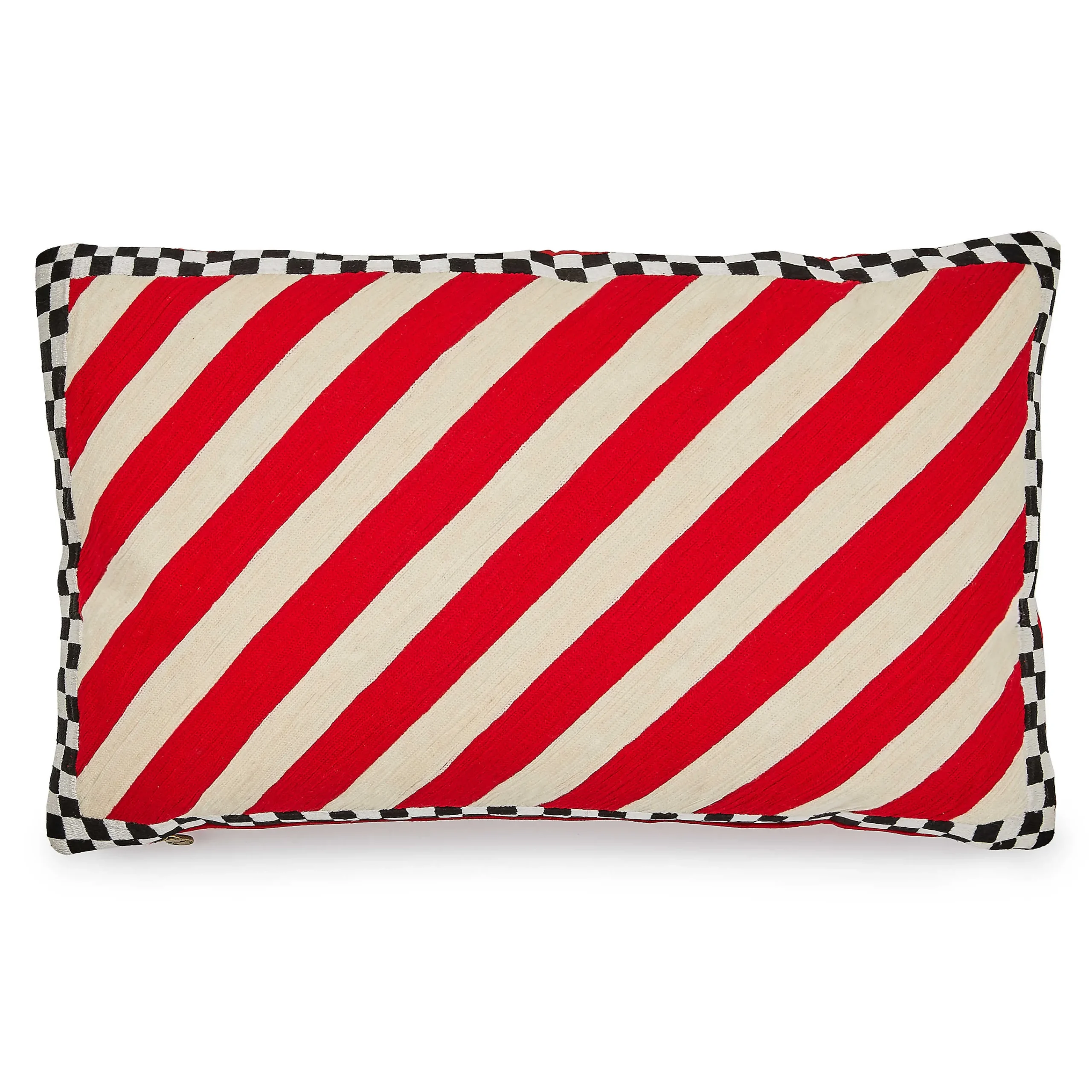 MacKenzie-Childs Candy Stripe Checks Lumbar Pillow| Pillows, Throws, & Cushions
