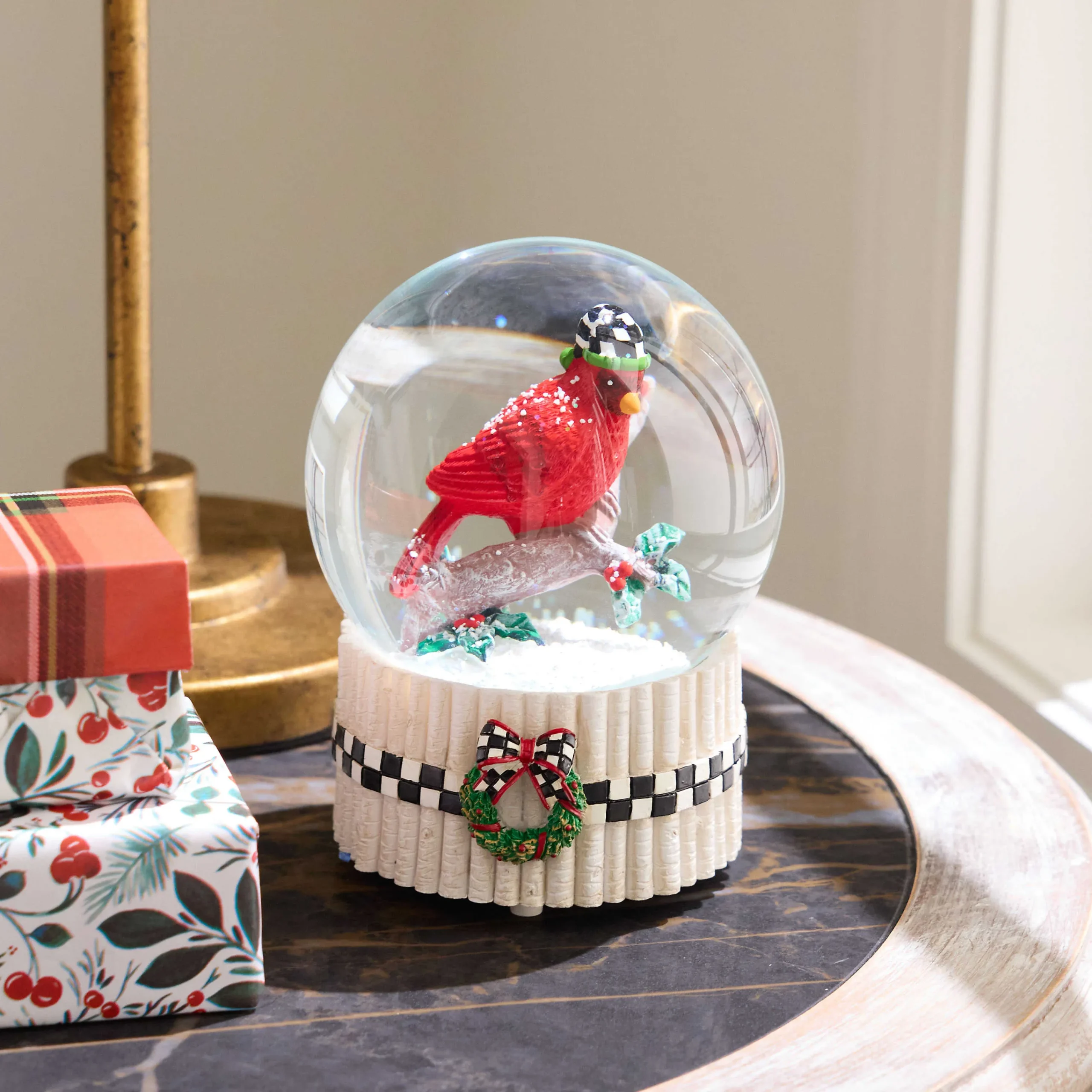 MacKenzie-Childs Cardinal Snow Globe| Holiday|Room Accents