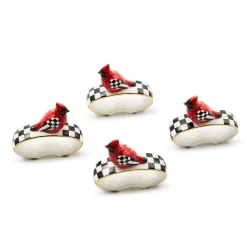 MacKenzie-Childs Cardinal Toile Napkin Rings, Set of 4| Holiday|Kitchen & Dining Sets