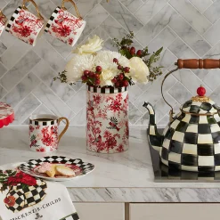 MacKenzie-Childs Cardinal Toile Short Vase| Room Accents