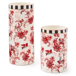 MacKenzie-Childs Cardinal Toile Short Vase| Room Accents