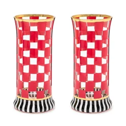MacKenzie-Childs Carnival Fuchsia Highball Glass, Set of 2| Spring|Drinkware
