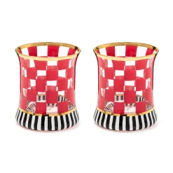 MacKenzie-Childs Carnival Fuchsia Tumbler Glass, Set of 2| Spring|Drinkware