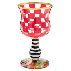 MacKenzie-Childs Carnival Fuchsia Wine Glass| Spring|Drinkware