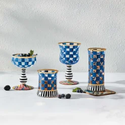 MacKenzie-Childs Carnival Royal Coupe Glass| Drinkware|Bar Entertaining