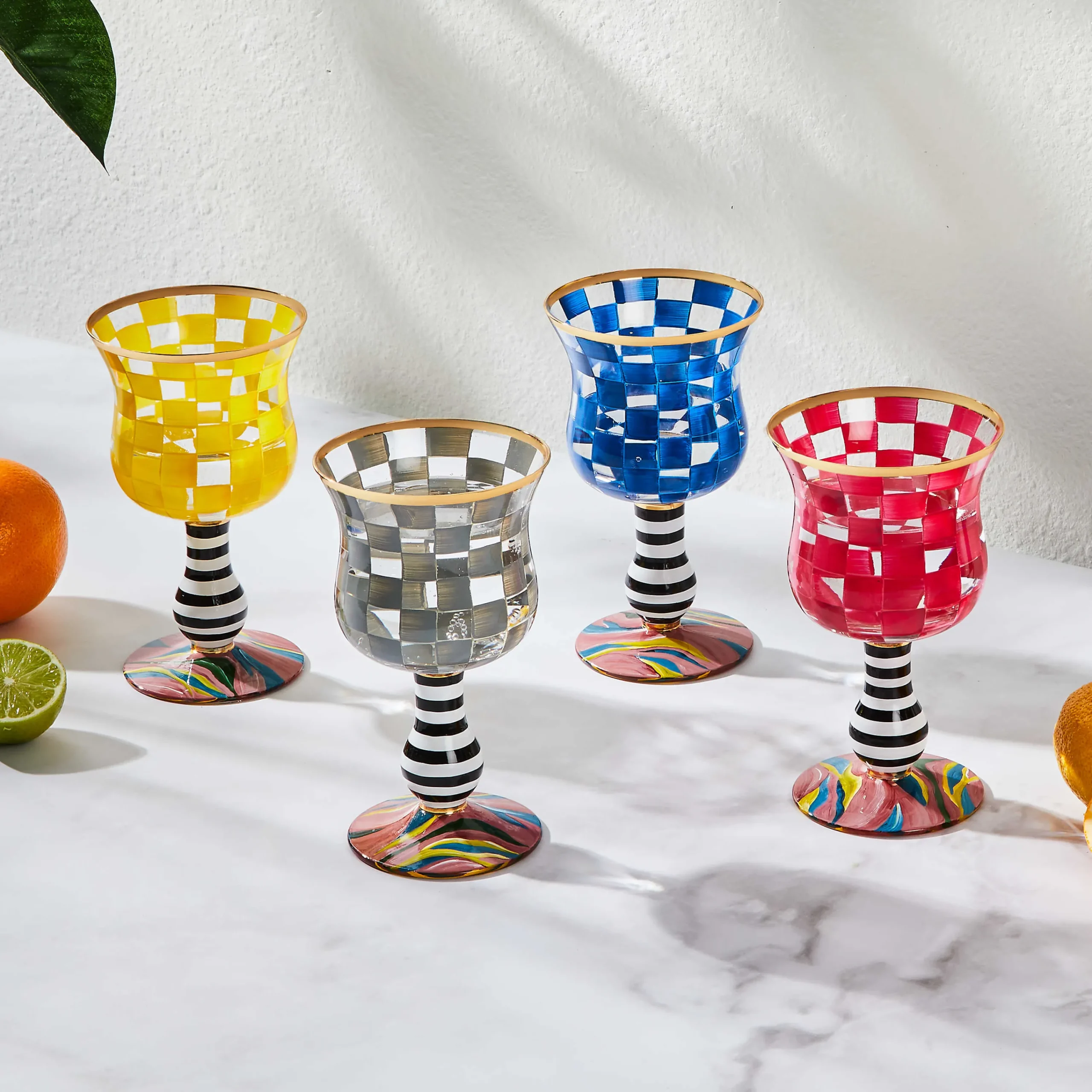 MacKenzie-Childs Carnival Royal Wine Glass| Holiday|Drinkware