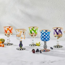 MacKenzie-Childs Carnival Royal Wine Glass| Holiday|Drinkware