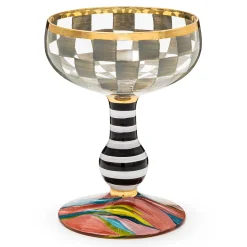 MacKenzie-Childs Carnival Sterling Coupe Glass| Drinkware|Bar Entertaining
