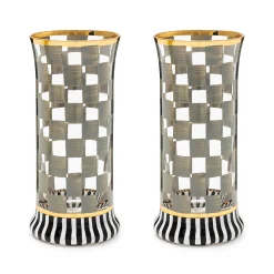MacKenzie-Childs Carnival Sterling Highball Glass, Set of 2| Holiday|Drinkware