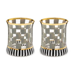 MacKenzie-Childs Carnival Sterling Tumbler Glass, Set of 2| Drinkware