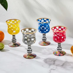 MacKenzie-Childs Carnival Sterling Wine Glass| Drinkware|Bar Entertaining