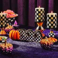 MacKenzie-Childs Check 4 Black Pillar Candle| The Halloween Shop|Candles & Fragrances
