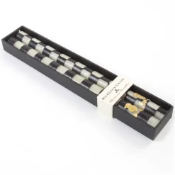 MacKenzie-Childs Check Black  Ivory Dinner Candles, Set of 2| Candles & Fragrances|Table Accessories