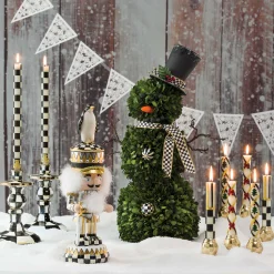 MacKenzie-Childs Check Black  Ivory Dinner Candles, Set of 2| Candles & Fragrances|Table Accessories
