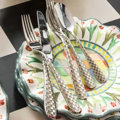 MacKenzie-Childs Check Flatware 5-Piece Place Setting| Fall Entertaining|Dinnerware & Flatware