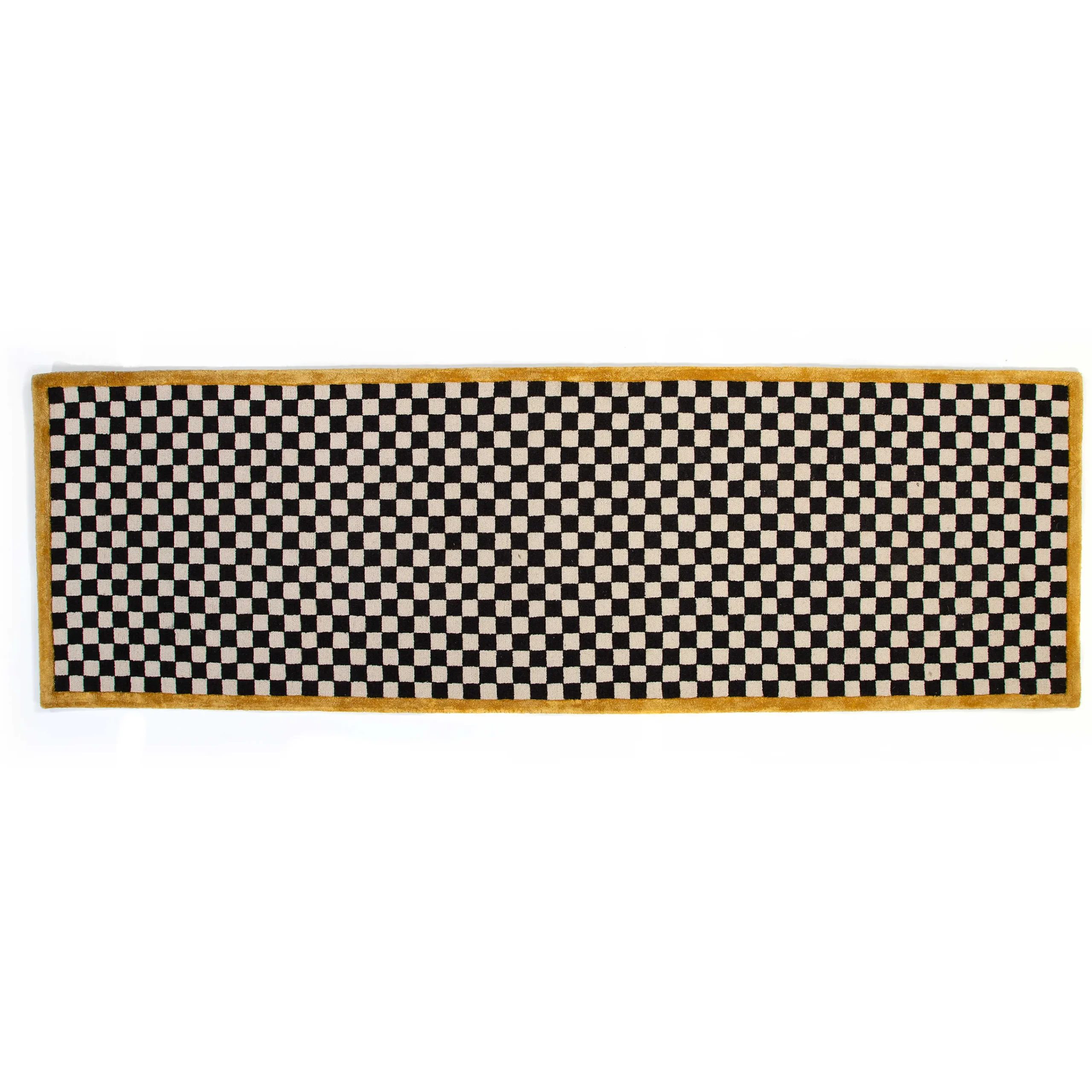 MacKenzie-Childs Check It Out Gold 2'6x 8' Runner| Rugs