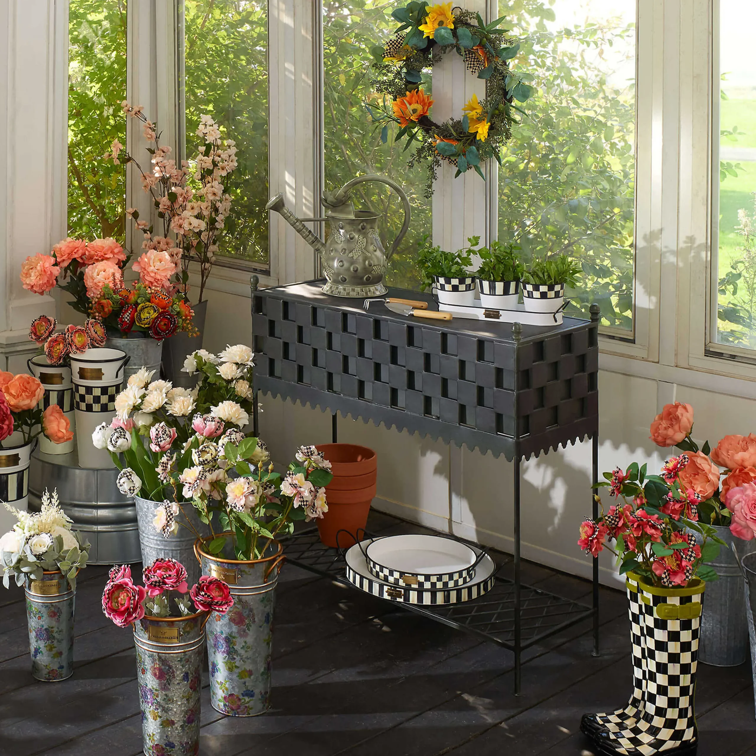 MacKenzie-Childs Check It Out Planter| Spring|Outdoor