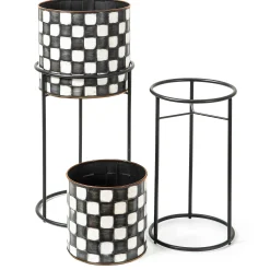 MacKenzie-Childs Check It Out Planters, Set of 2| Spring|Greenery & Florals