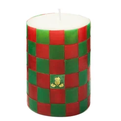 MacKenzie-Childs Check Red Green 4 Pillar Candle| Candles & Fragrances
