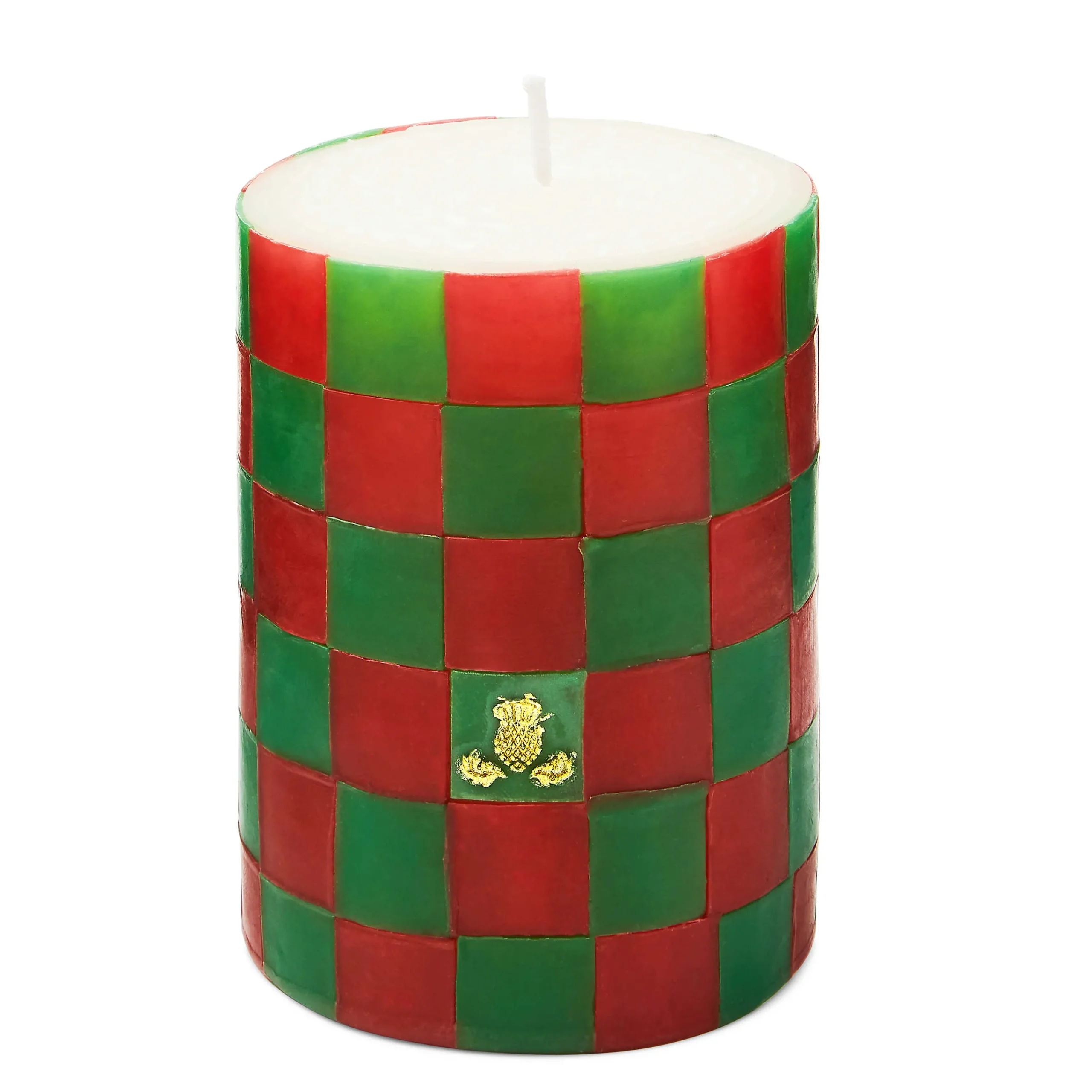 MacKenzie-Childs Check Red Green 4 Pillar Candle| Candles & Fragrances