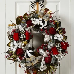 MacKenzie-Childs Checkmate Christmas Wreath| Holiday|Greenery & Florals