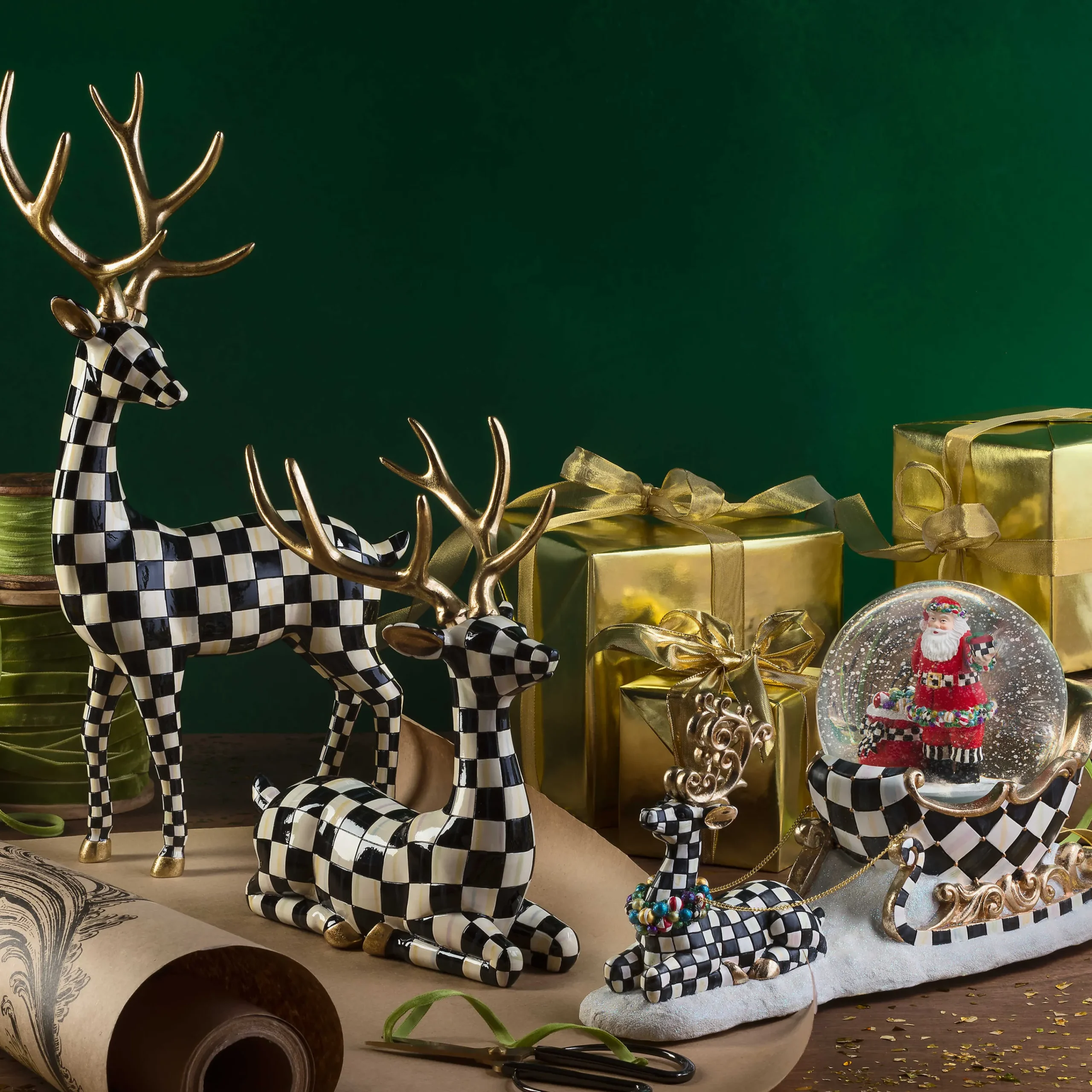 MacKenzie-Childs Checkmate Standing Deer| Holiday|Room Accents