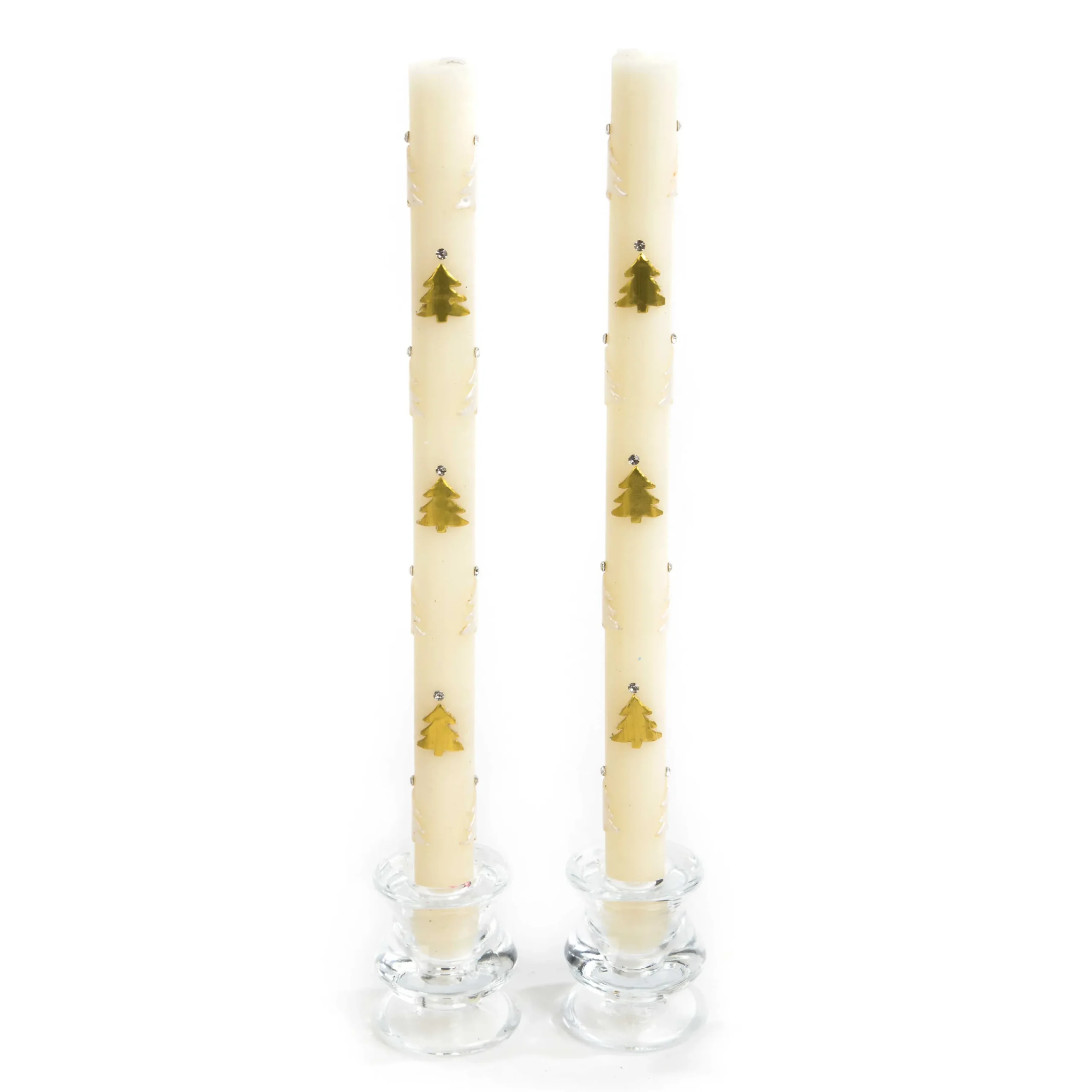 MacKenzie-Childs Christmas Tree Dinner Candles - Gold Pearl - Set of 2| Candles & Fragrances|Table Accessories