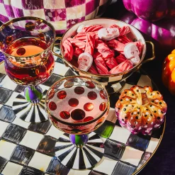 MacKenzie-Childs Cirque Purple Green Coupe Glass| Drinkware|Bar Entertaining