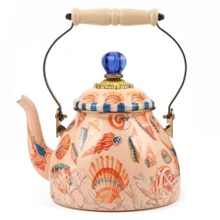 MacKenzie-Childs Coastal Shells 2 Quart Tea Kettle| Fall Entertaining|Tea Kettles
