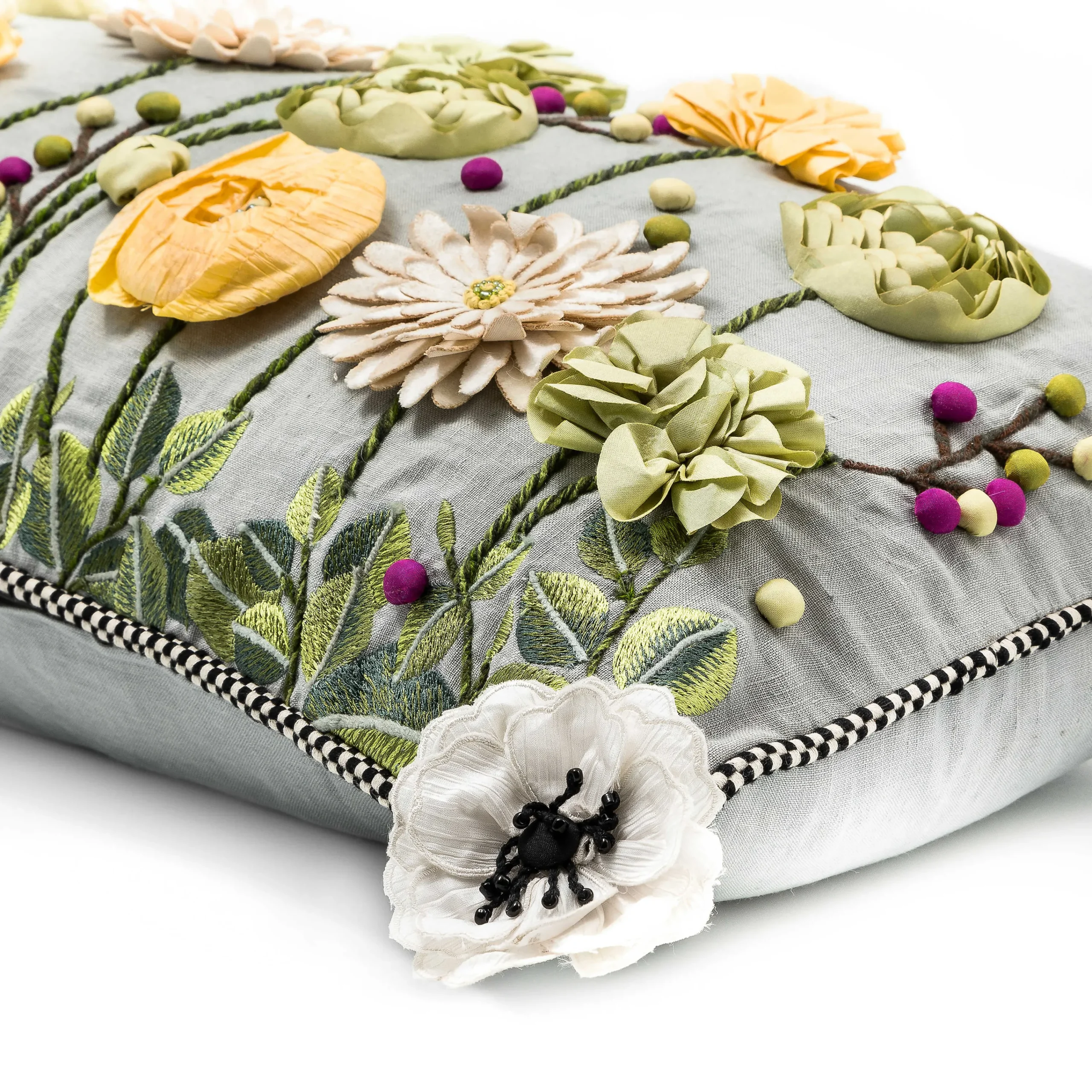 MacKenzie-Childs Coming Up Daisies Square Throw Pillow| Spring|Pillows, Throws, & Cushions