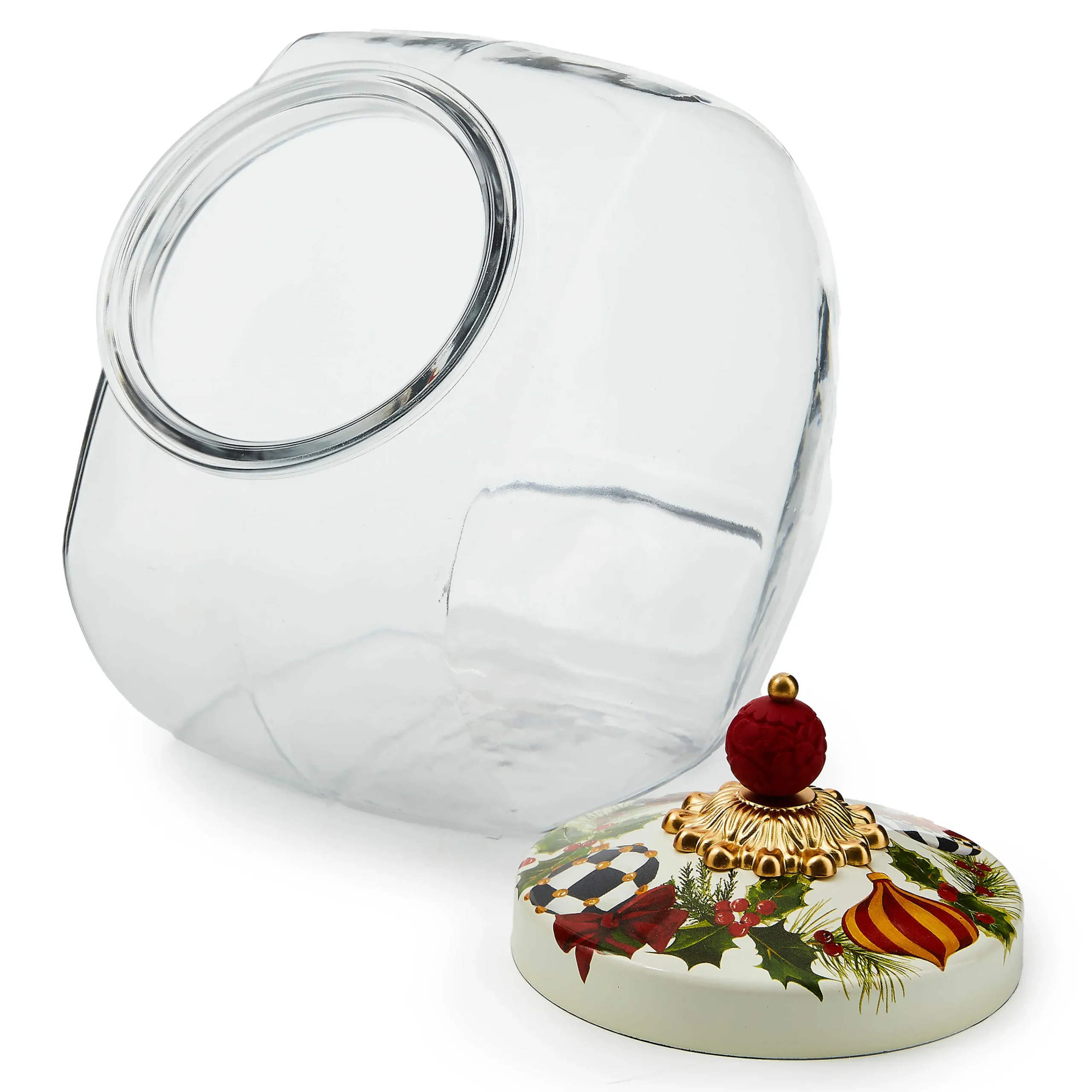 MacKenzie-Childs Cookie Jar with Deck the Halls Lid| Kitchen Storage & Organization