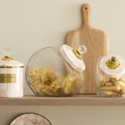 MacKenzie-Childs Cookie Jar with Rosy Check Lid| Spring|Kitchen Storage & Organization