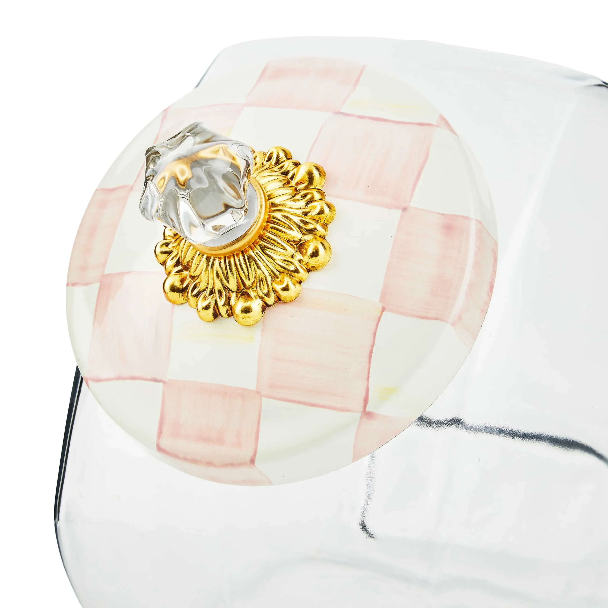 MacKenzie-Childs Cookie Jar with Rosy Check Lid| Spring|Kitchen Storage & Organization