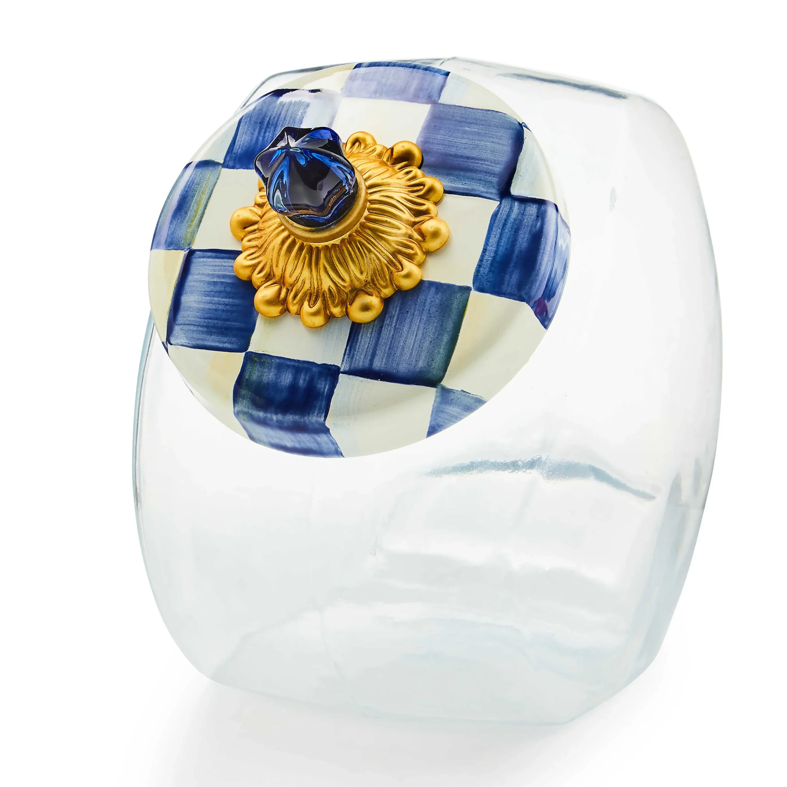 MacKenzie-Childs Cookie Jar with Royal Check Lid| Kitchen Storage & Organization