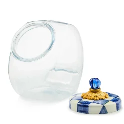 MacKenzie-Childs Cookie Jar with Royal Check Lid| Kitchen Storage & Organization