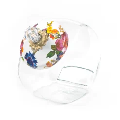 MacKenzie-Childs Cookie Jar with White Flower Market Lid| Kitchen Storage & Organization