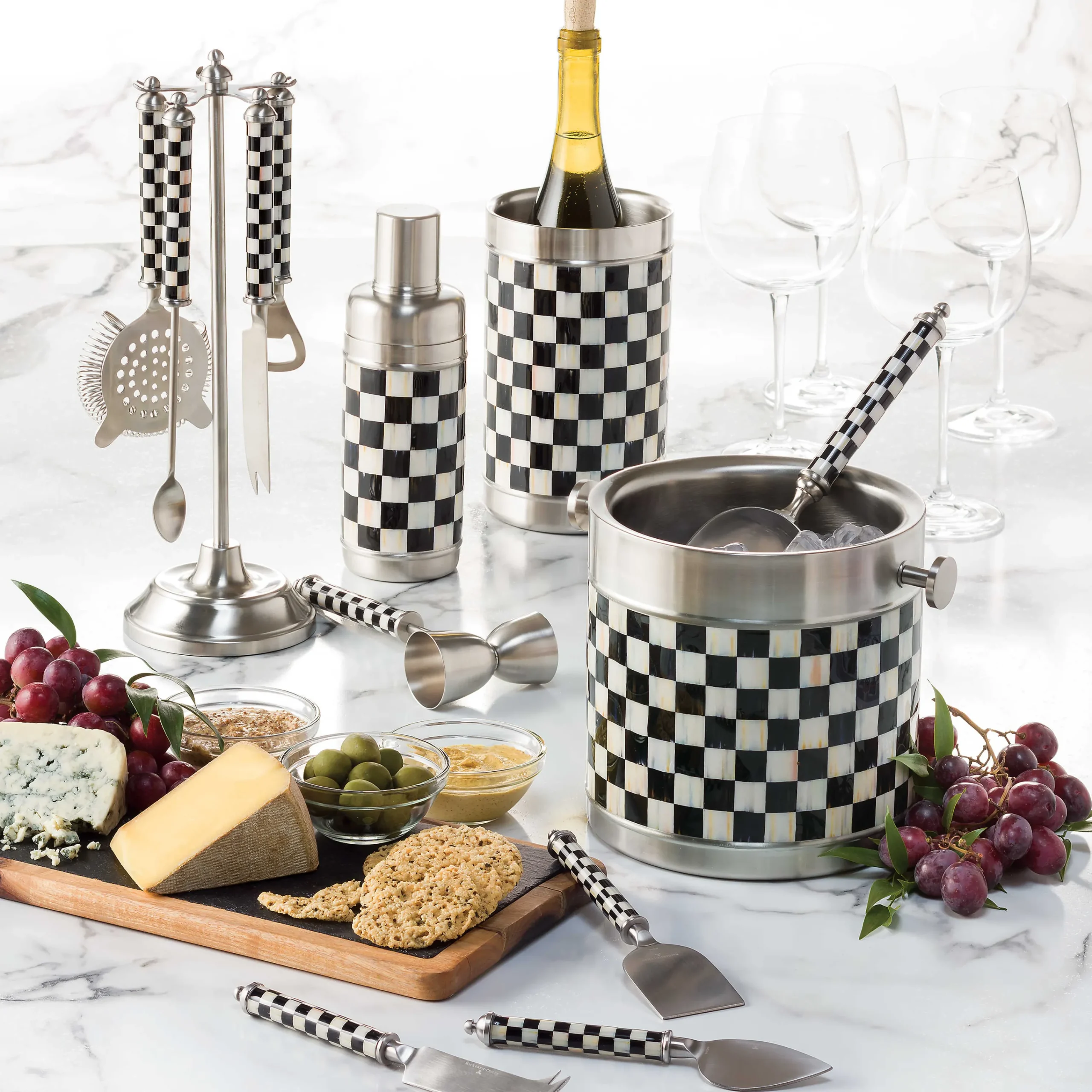 MacKenzie-Childs Courtly Check 3260 Bar Tool Set| Drinkware|Bar Entertaining