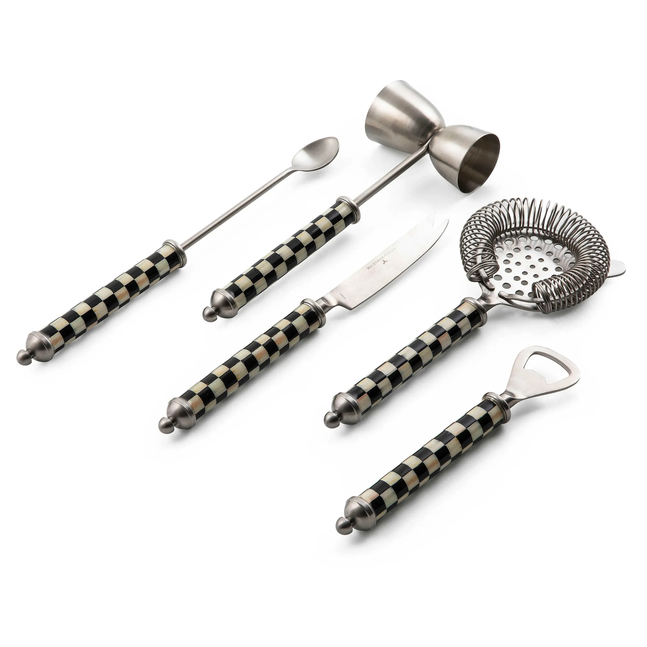 MacKenzie-Childs Courtly Check 3260 Bar Tool Set| Drinkware|Bar Entertaining