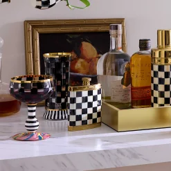 MacKenzie-Childs Courtly Check 3260 Flask| Fall Entertaining|Bar Entertaining