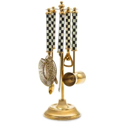 MacKenzie-Childs Courtly Check 3260 Gold Edition Bar Set| Holiday|Drinkware