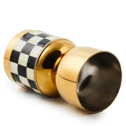 MacKenzie-Childs Courtly Check 3260 Gold Jigger| Fall Entertaining|Bar Entertaining