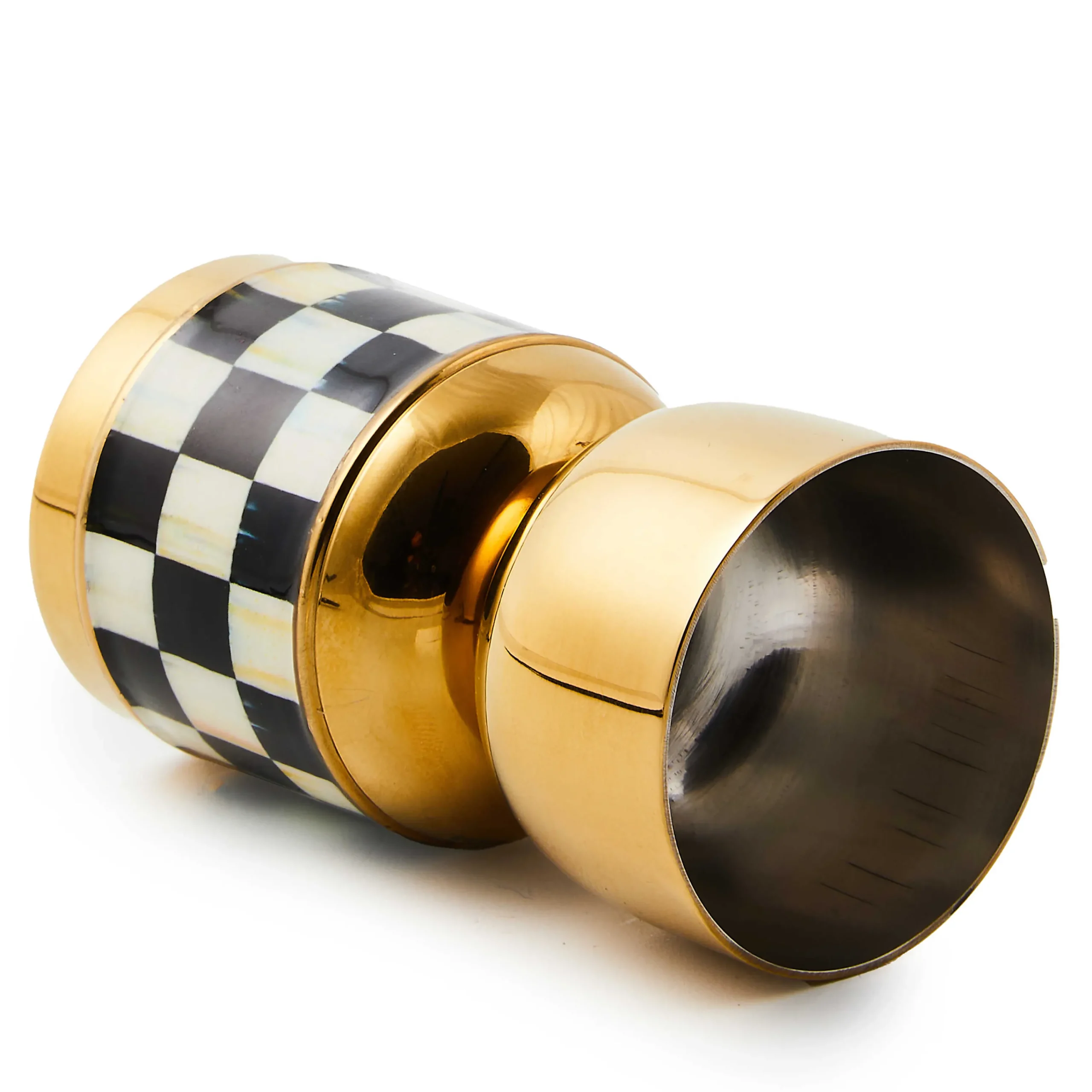 MacKenzie-Childs Courtly Check 3260 Gold Jigger| Fall Entertaining|Bar Entertaining